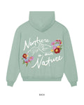 Nurture is our Nature — Hoodie, back, in Aloe