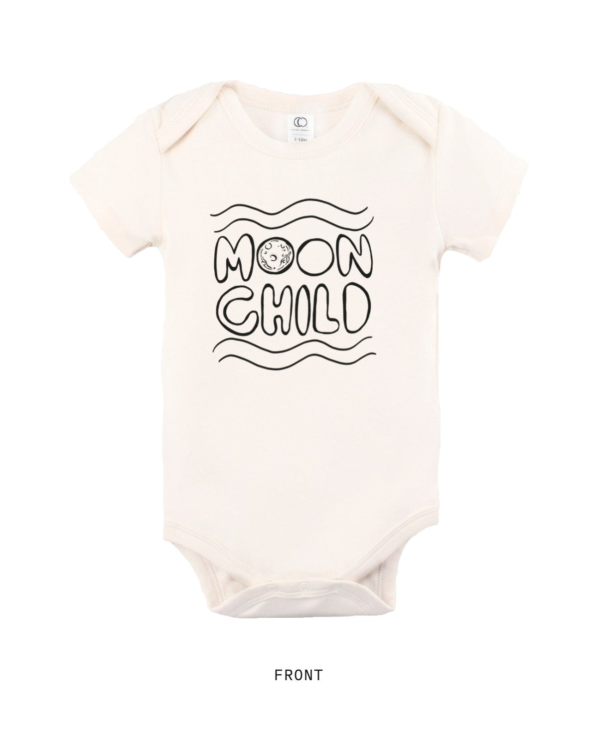 Moon Child — Bodysuit, short sleeve, front, in Natural