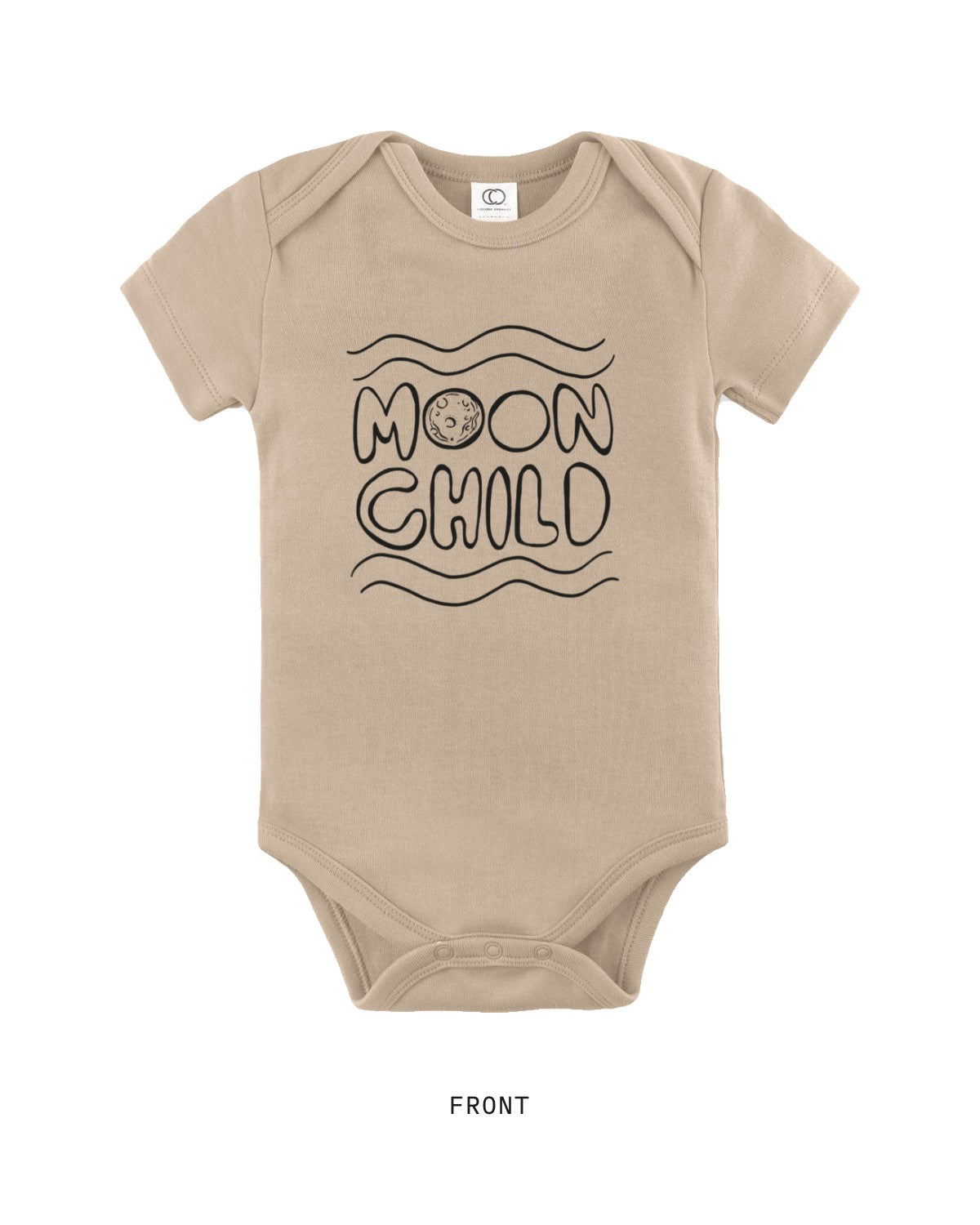 Moon Child — Bodysuit, short sleeve, front, in Clay