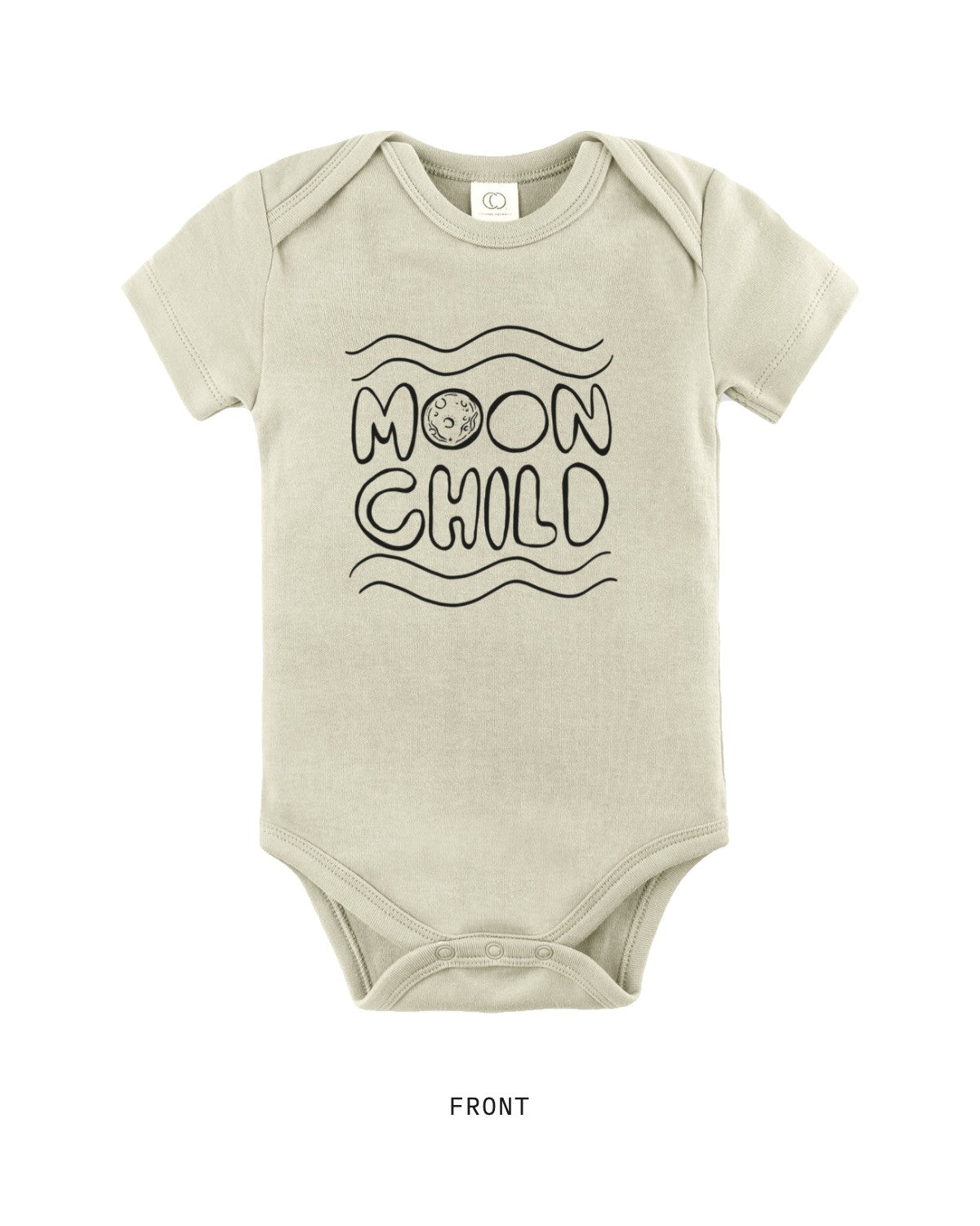 Moon Child — Bodysuit, short sleeve, front, in Mint