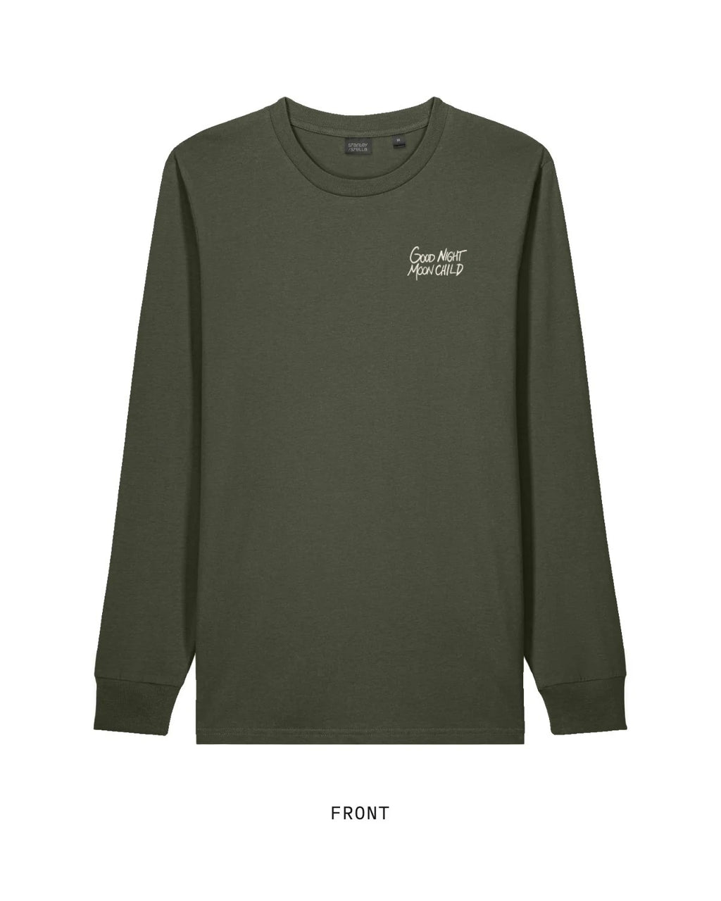 Mothers Against The Machine — Long Sleeve, front, in Khaki Green