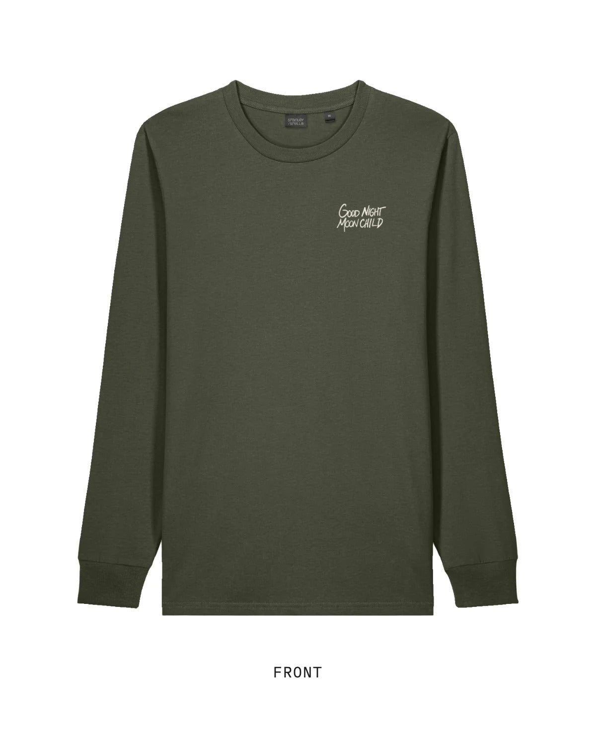 Mothers Against The Machine — Long Sleeve, front, in Khaki Green
