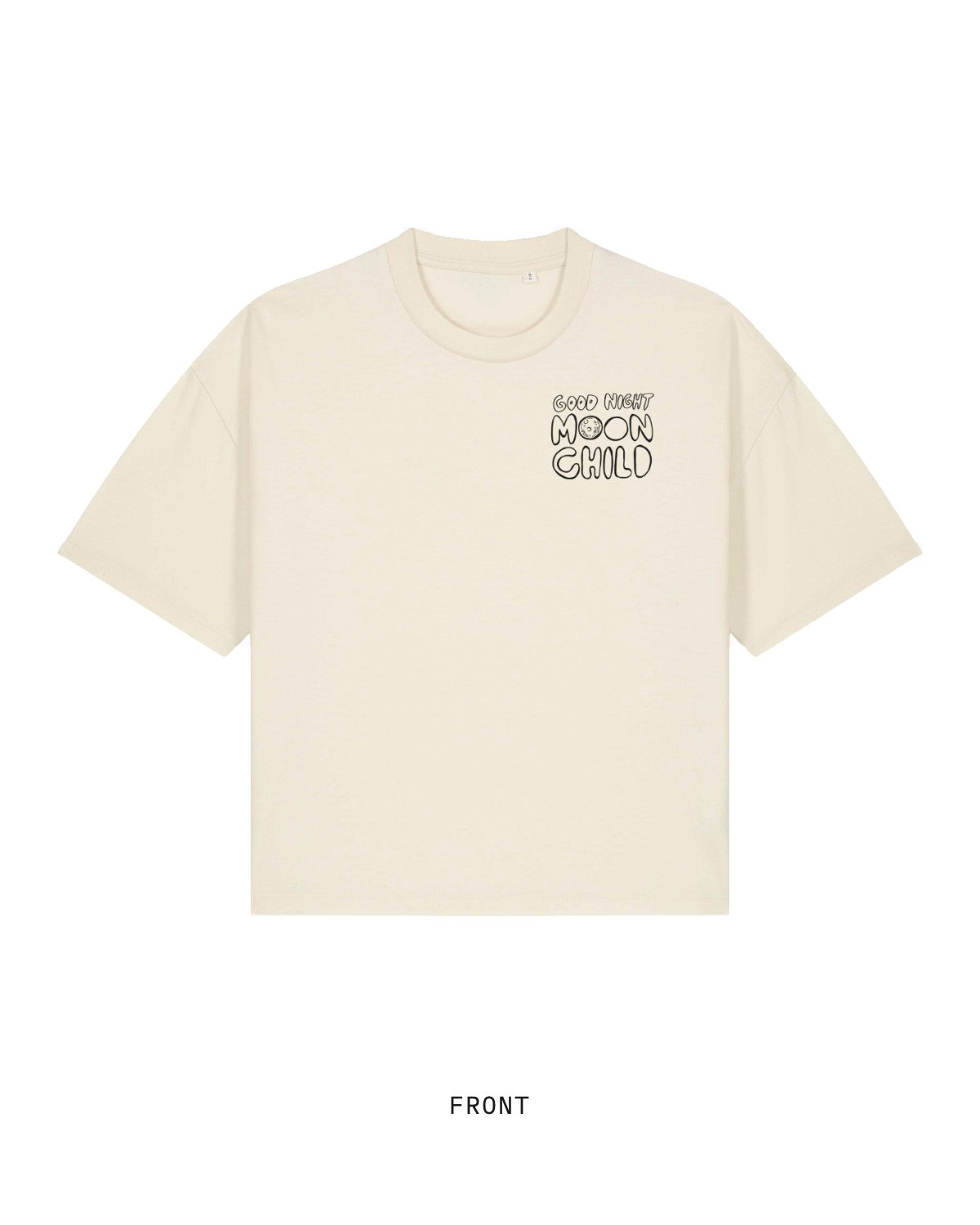 Moon Mama — Tee, front, in Natural Raw