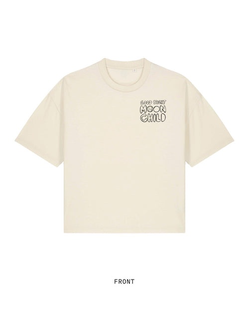Moon Mama — Tee, front, in Natural Raw