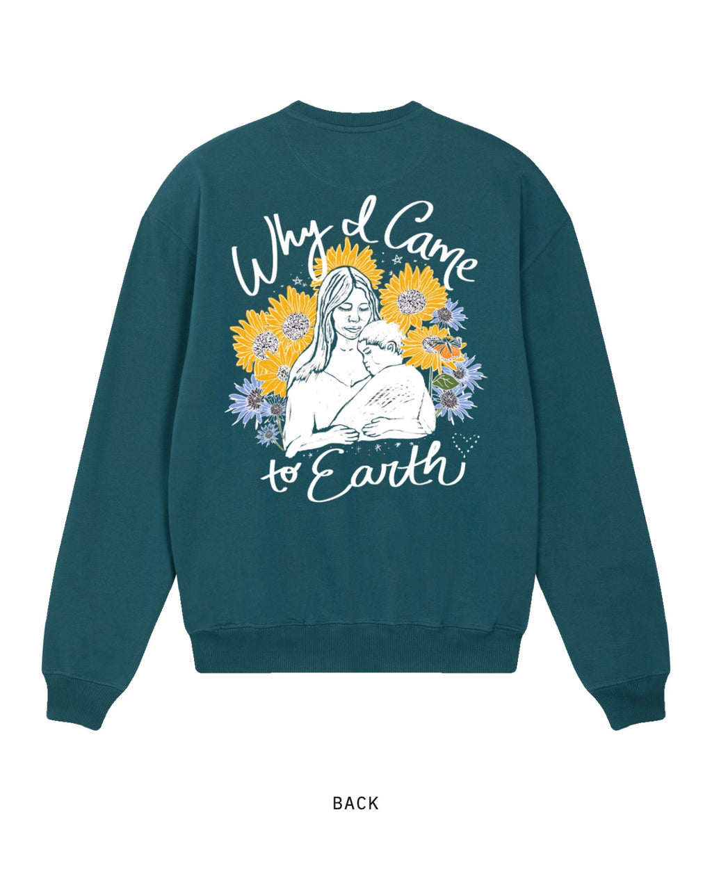Why I Came to Earth — Crewneck, back, in Stargazer