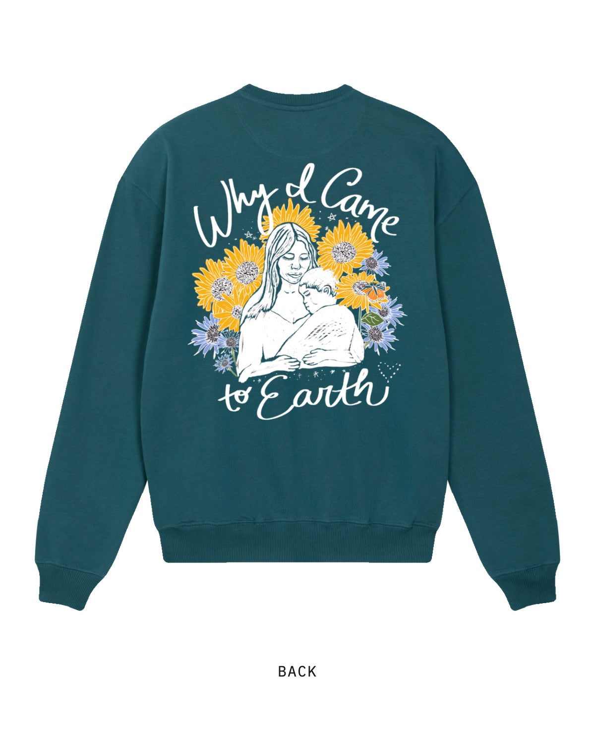 Why I Came to Earth — Crewneck, back, in Stargazer